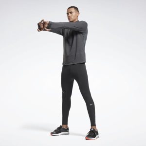 Bluza Męskie Reebok Running Essentials Czarne PL 93UFAKW